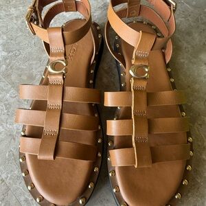 Coach Chic Tan Leather Sandals